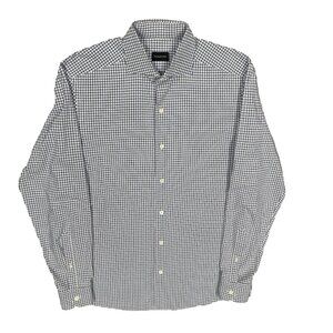 Ermenegildo Zegna Dress Shirt Check Textured Cotton Long Sleeve 15.5 Medium